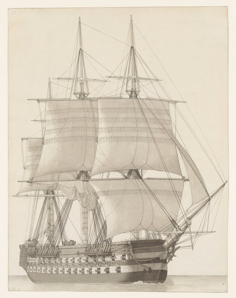 Navio da linha russa de Christoffer Wilhelm Eckersberg