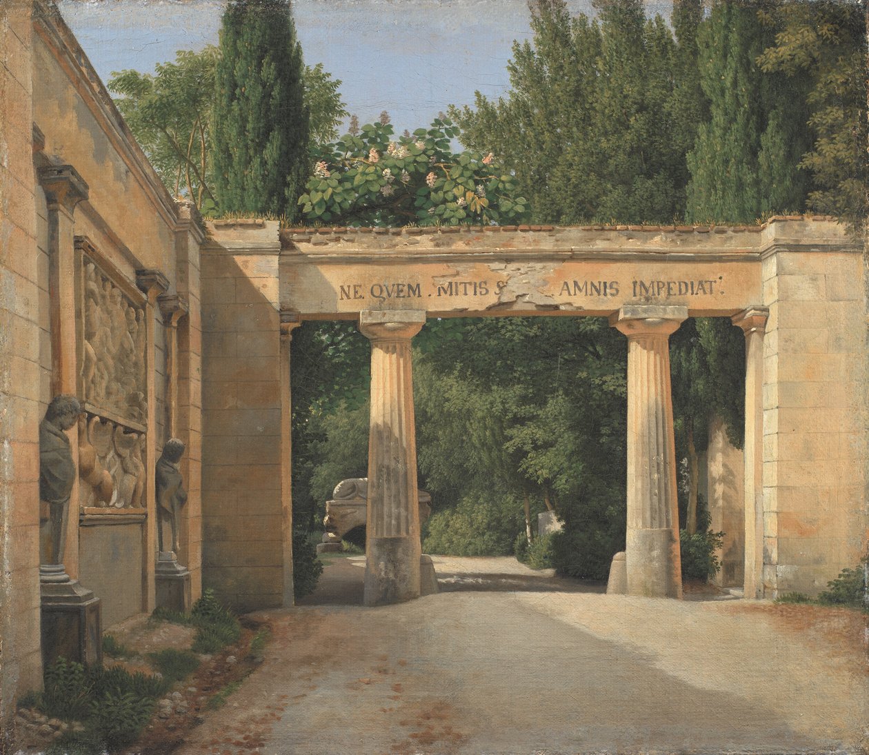 Vista do jardim da Villa Borghese em Roma de Christoffer Wilhelm Eckersberg