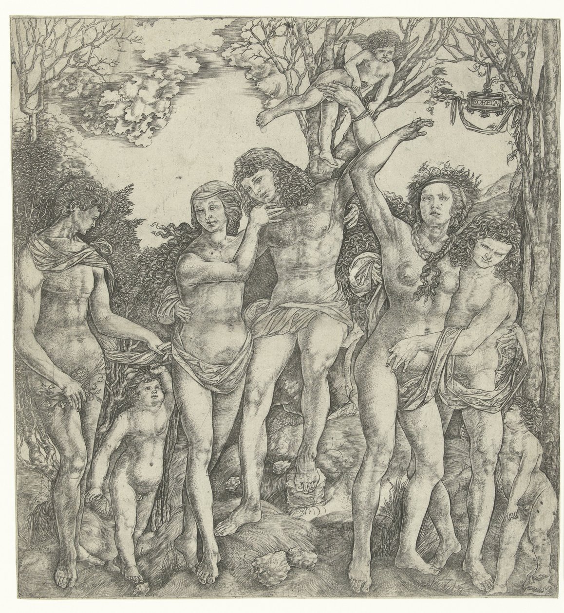 Alegoria do amor com casais de amor e Amor na paisagem de Christoforo di Michele Robetta