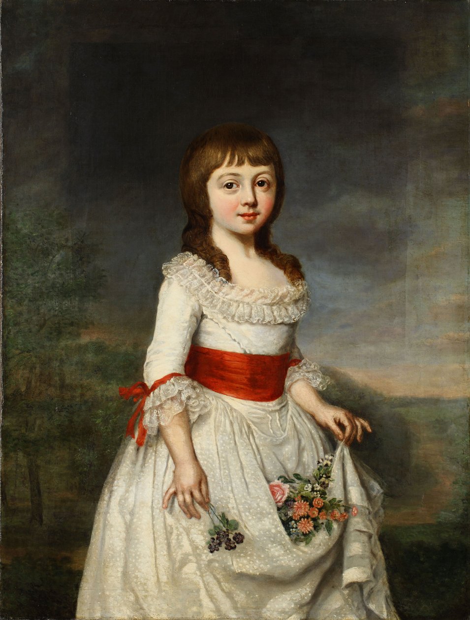 Retrato da Duquesa Charlotte Frederica de Mecklenburg-Schwerin como uma criança de Christoph Friedrich Reinhold Lisiewski