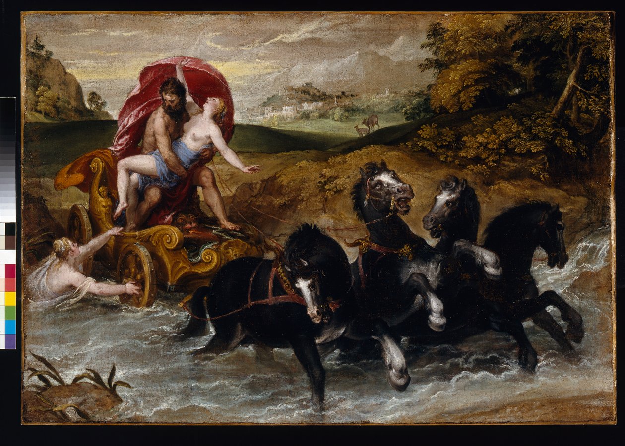 A violação de Proserpine, c.1573 de Christoph Schwartz or Schwarz