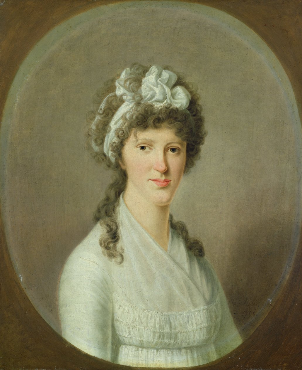 Retrato de uma jovem mulher, 1799 de Christoph Suhr