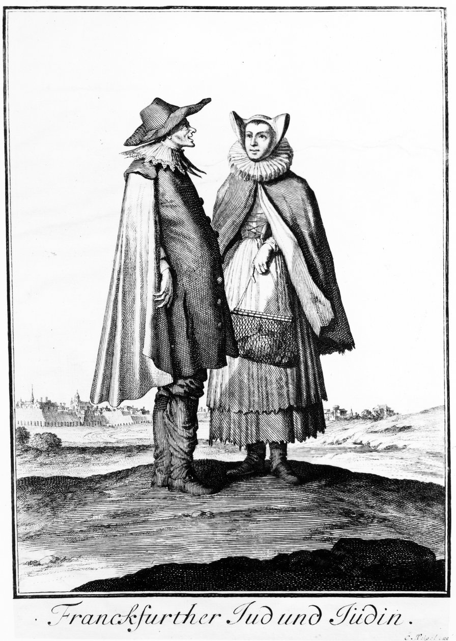 Um casal judeu da Frankfurter Judengasse, 1703 de Christoph Weigel