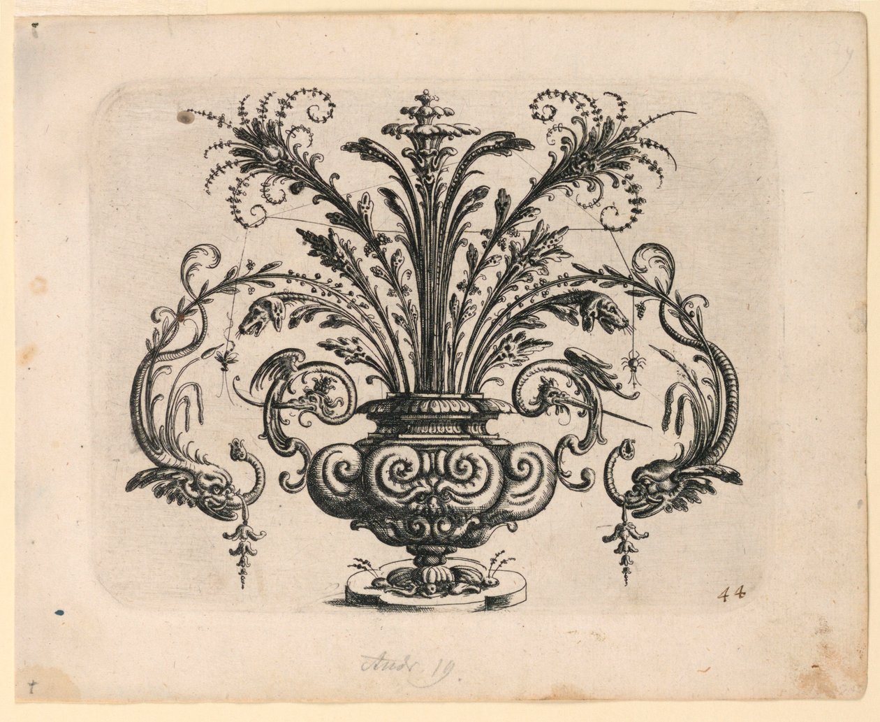 Placa 44 de Neüw Grotteßken Buch (Novo Livro de Grotescos) de Christoph Jamnitzer