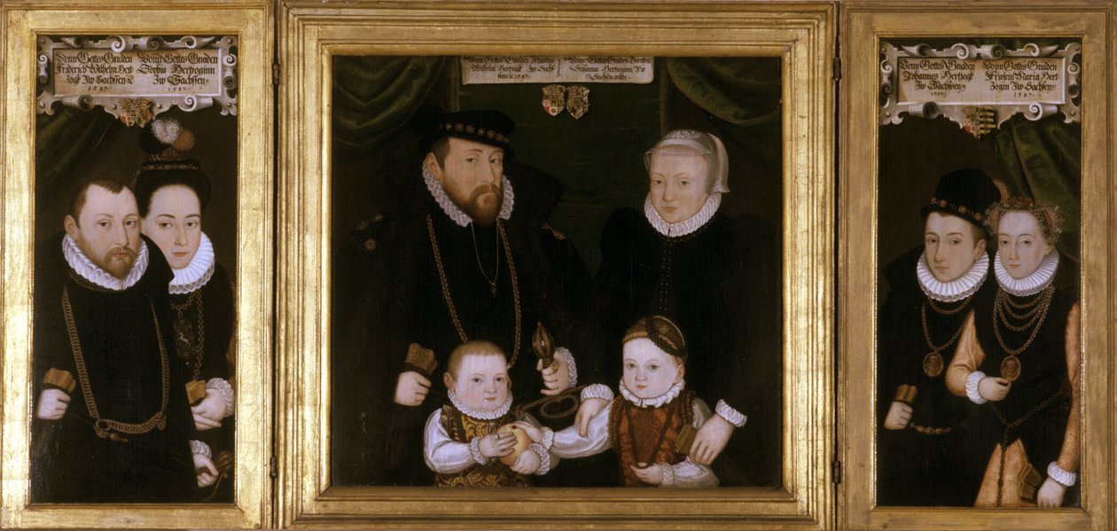 Tríptico de Johann Wilhelm da Saxônia, 1587 de Christoph Leutolph