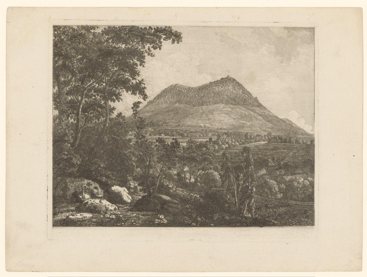 Paisagem com a montanha Landeskrone perto de Görlitz de Christoph Nathe