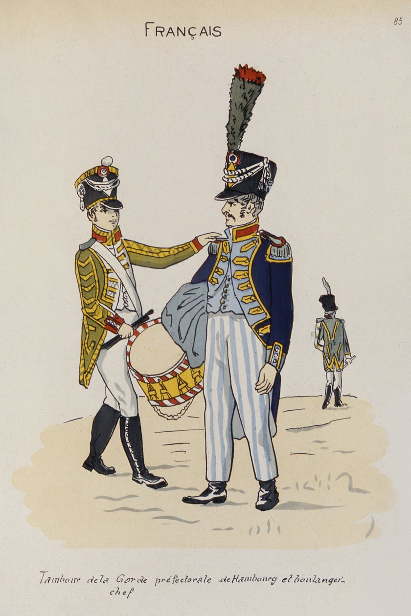 Um baterista e mestre Baker da Guarda da Prefeitura de Hamburgo, c.1806 de Christoph Suhr