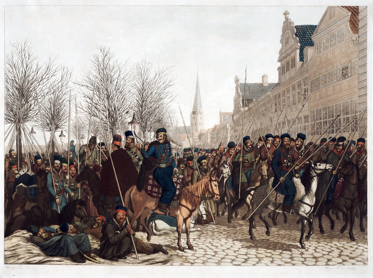 Cossacos em Hamburgo, 18 de março de 1813 - Suhr, Christoph de Christoph Suhr