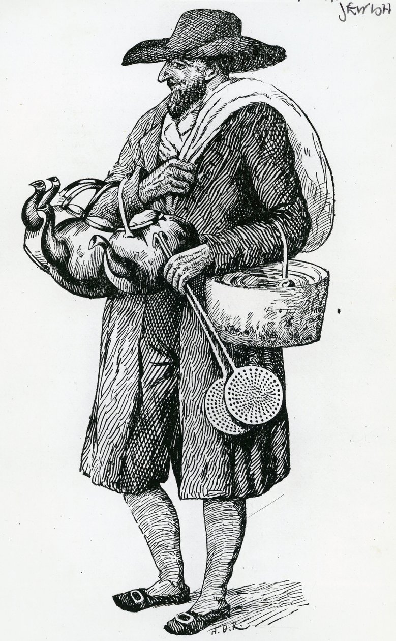 Vendedor ambulante judeu de Hamburgo, do século XVIII de Christoph Suhr