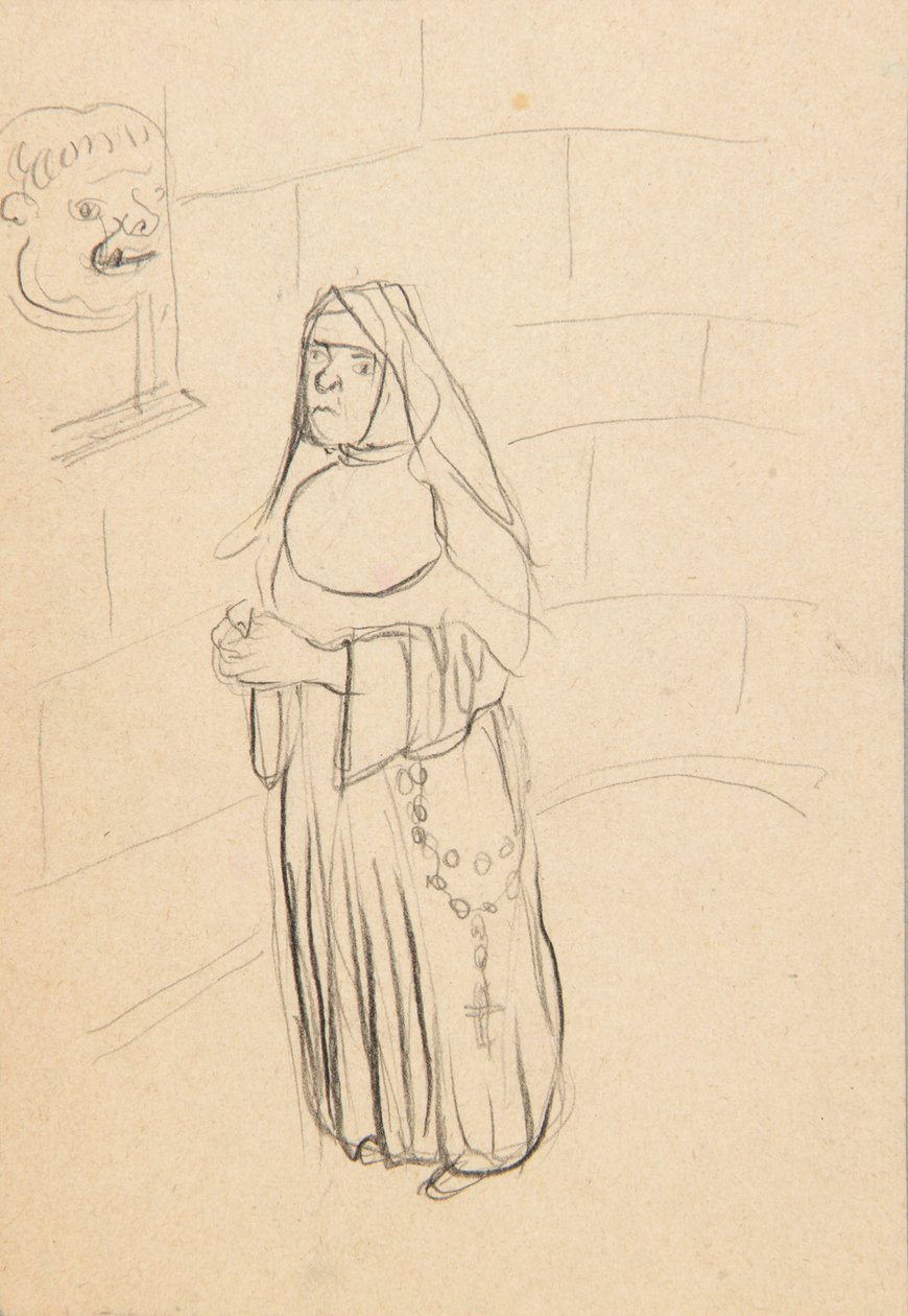 Esboço de uma freira de Christoph Voll
