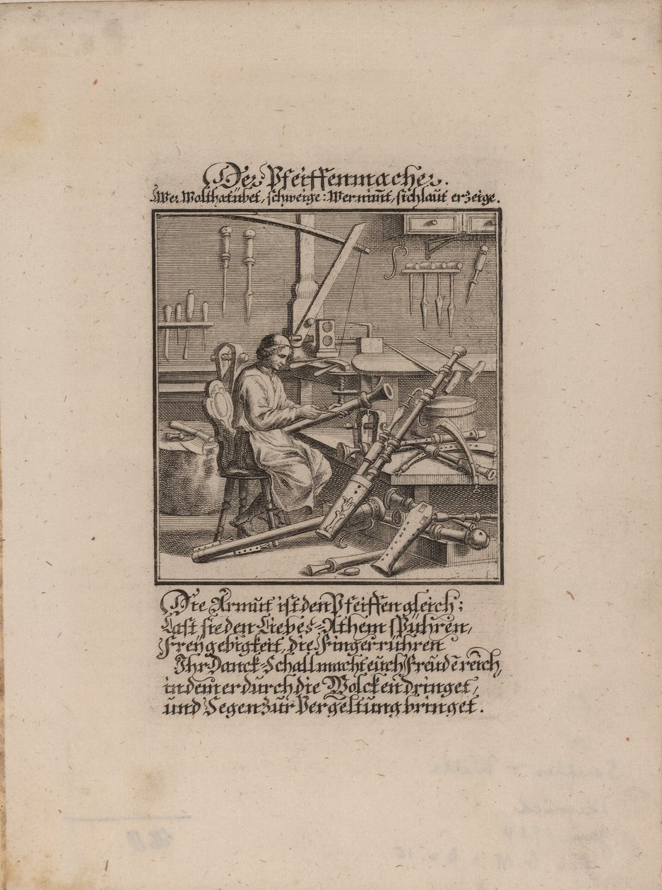 O fabricante de instrumentos de sopro de Christoph Weigel the Elder