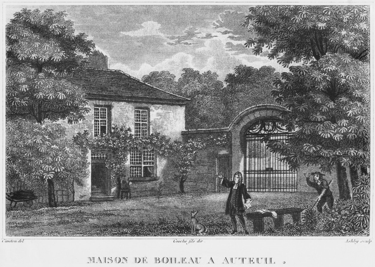 Casa de Nicolas Boileau, conhecida como Boileau-Despreaux, em Auteuil, Paris, gravada por Ashby (século XIX) de Christophe Civeton