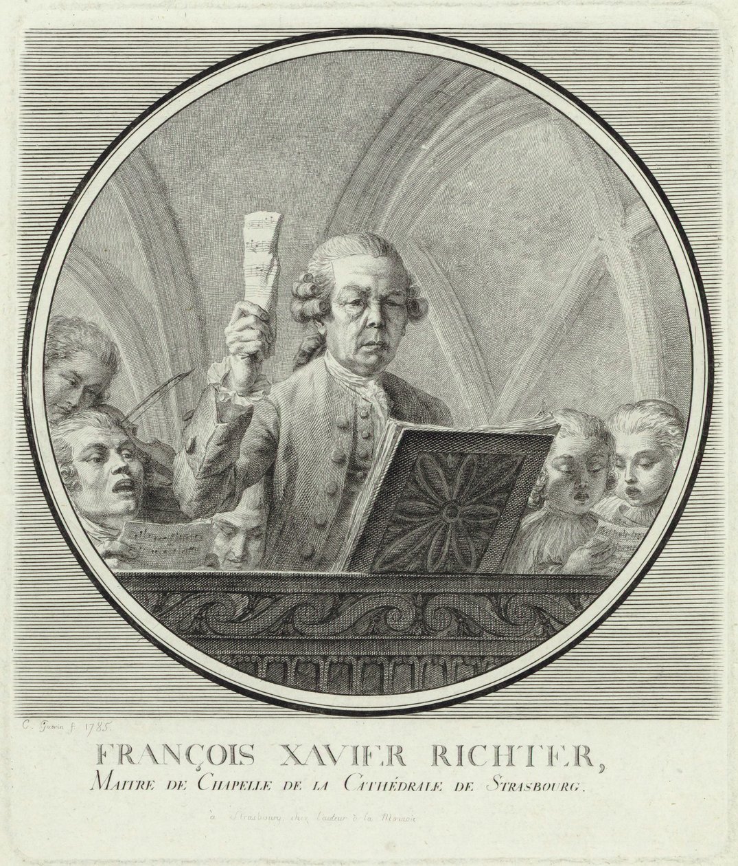 Retrato do compositor Franz Xaver Richter 1709-1789, 1785. de Christophe Guerin
