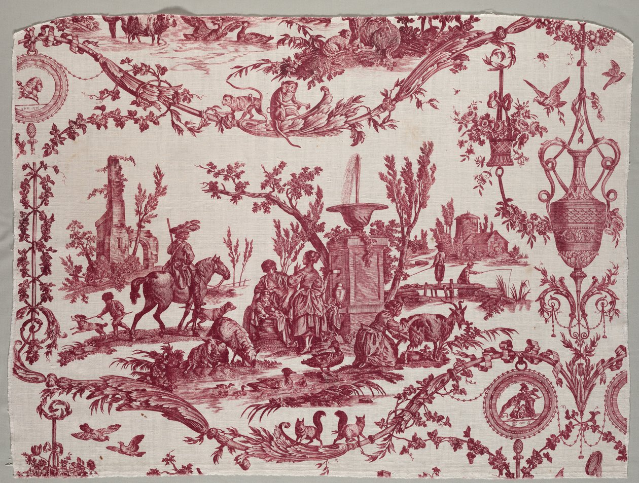 Fragmentos de Algodão Impresso em Placa de Cobre, c. 1789. de Christophe Philippe Oberkampf