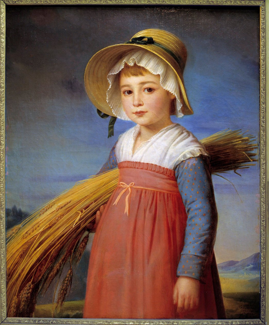 La petite gleaneuse Pintura de Christophe Degeorge (1786-1854) Musee Bargoin do século XIX, Clermont Ferrand (Clermont-Ferrand) de Christophe Thomas Degeorge