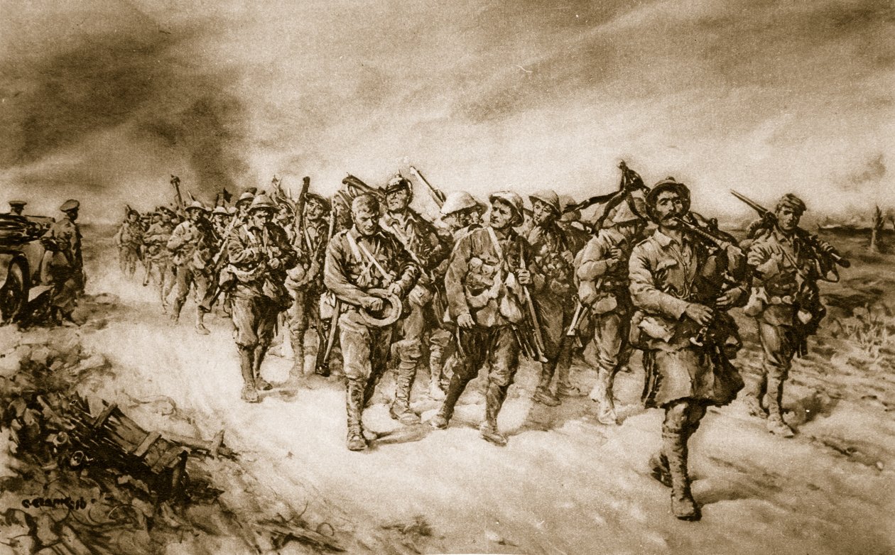Dublins e Munsters que retornam da vitória em Ginch, 1914-19 de Christopher Clark