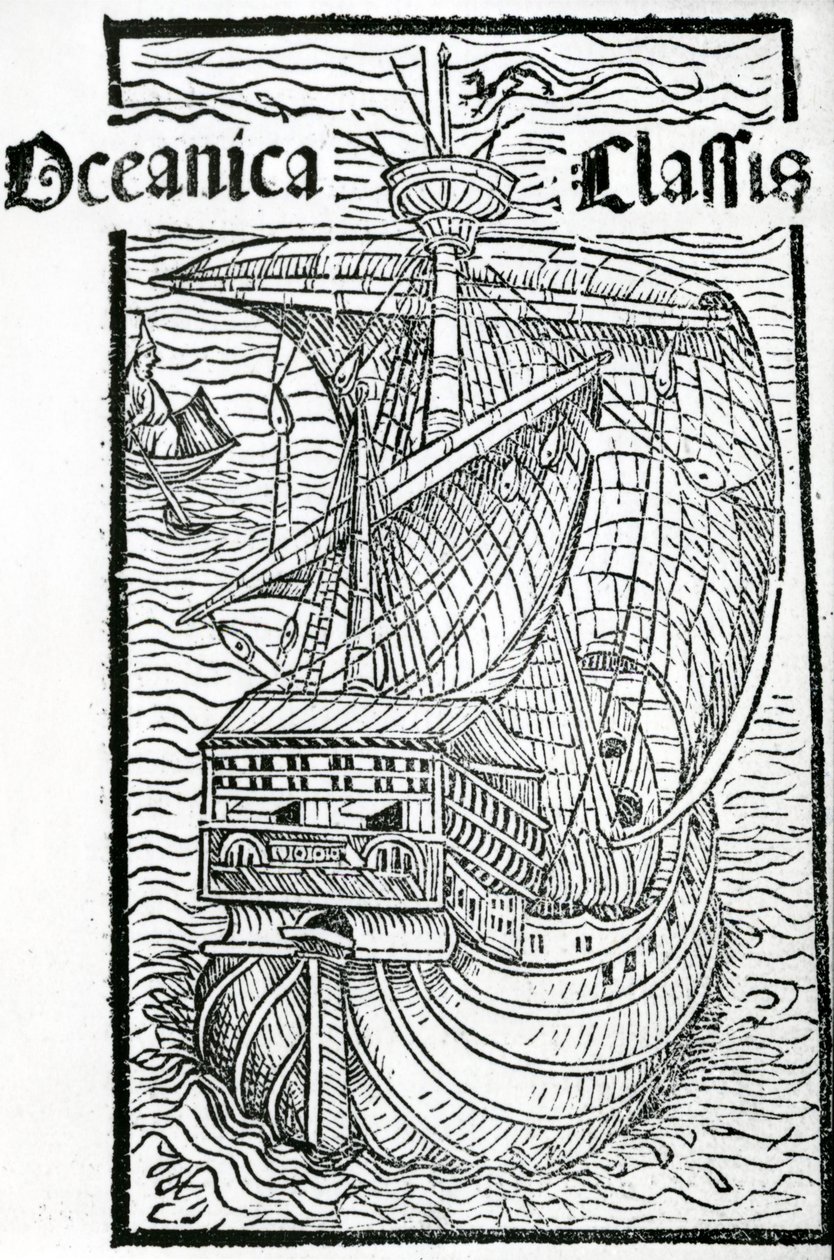 Desenho da Santa Maria, 1493 de Christopher Columbus