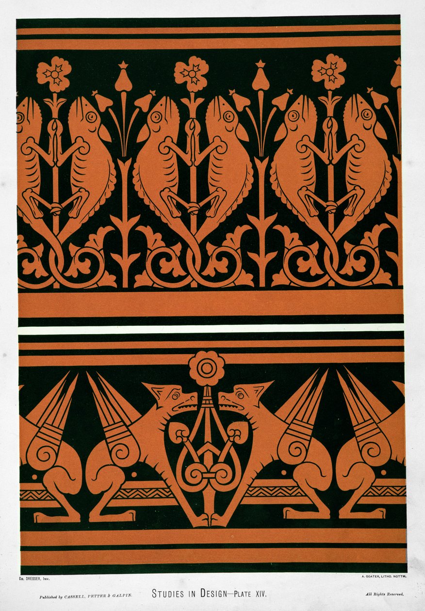 Placa XIV de &39;Studies in Design&39;, c.1874-76 de Christopher Dresser