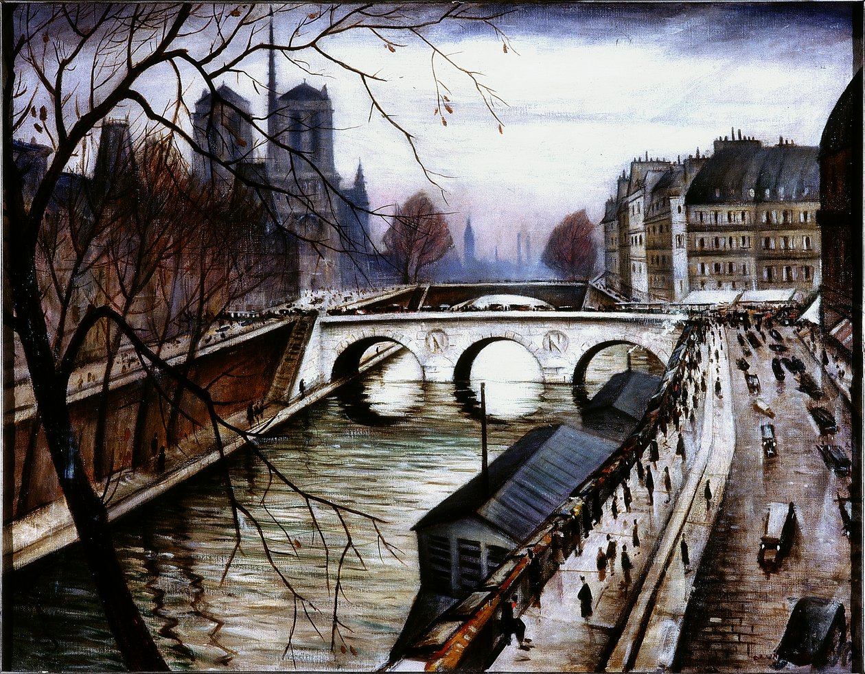 Notre Dame de Paris do Quai des Grands Augustins (óleo e têmpera sobre tela) de Christopher Richard Wynne Nevinson