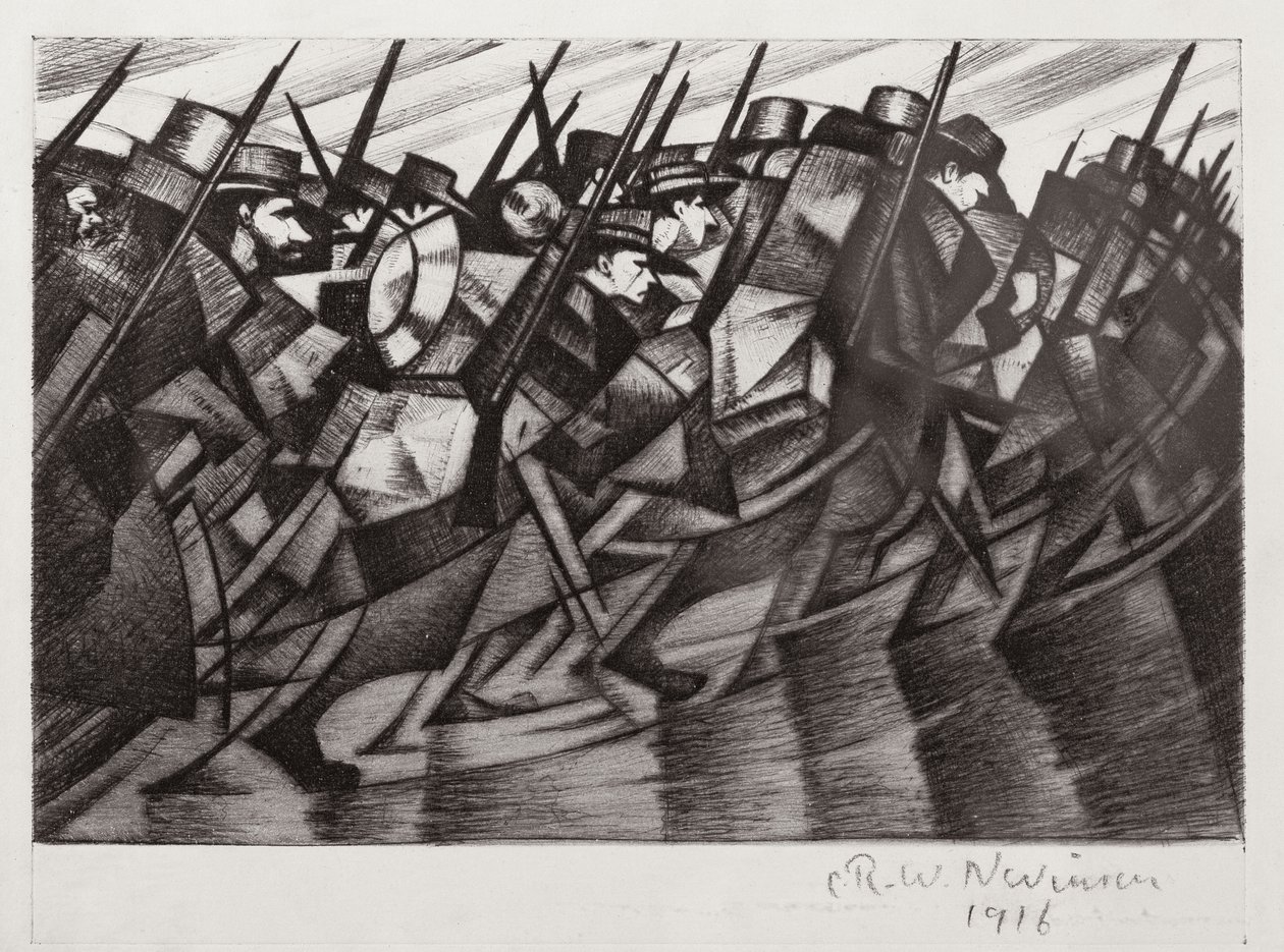 Tropas retornando às trincheiras, 1916 de Christopher Richard Wynne Nevinson