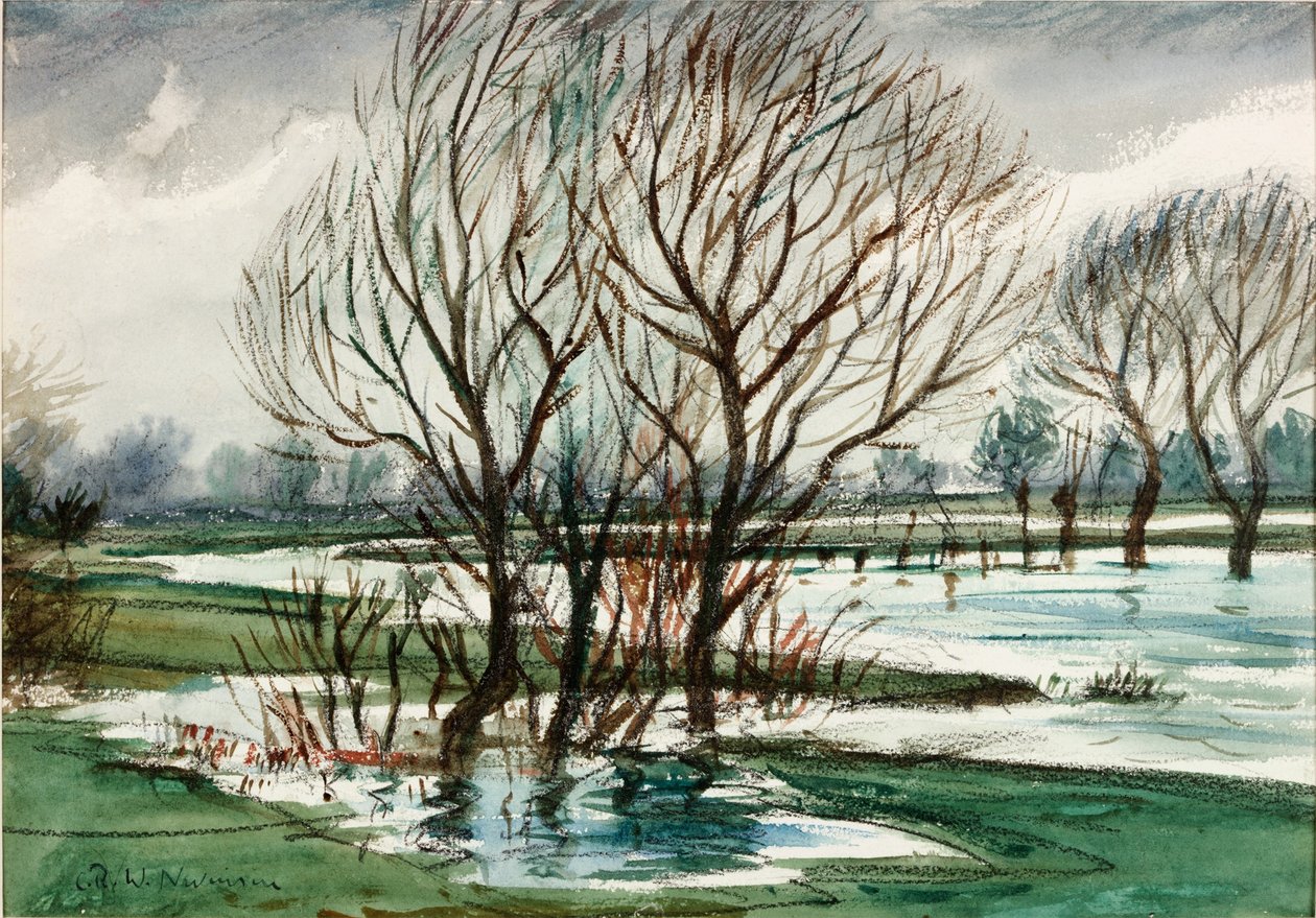 Salgueiros (giz e aquarela sobre papel (colado no cartão)) de Christopher Richard Wynne Nevinson
