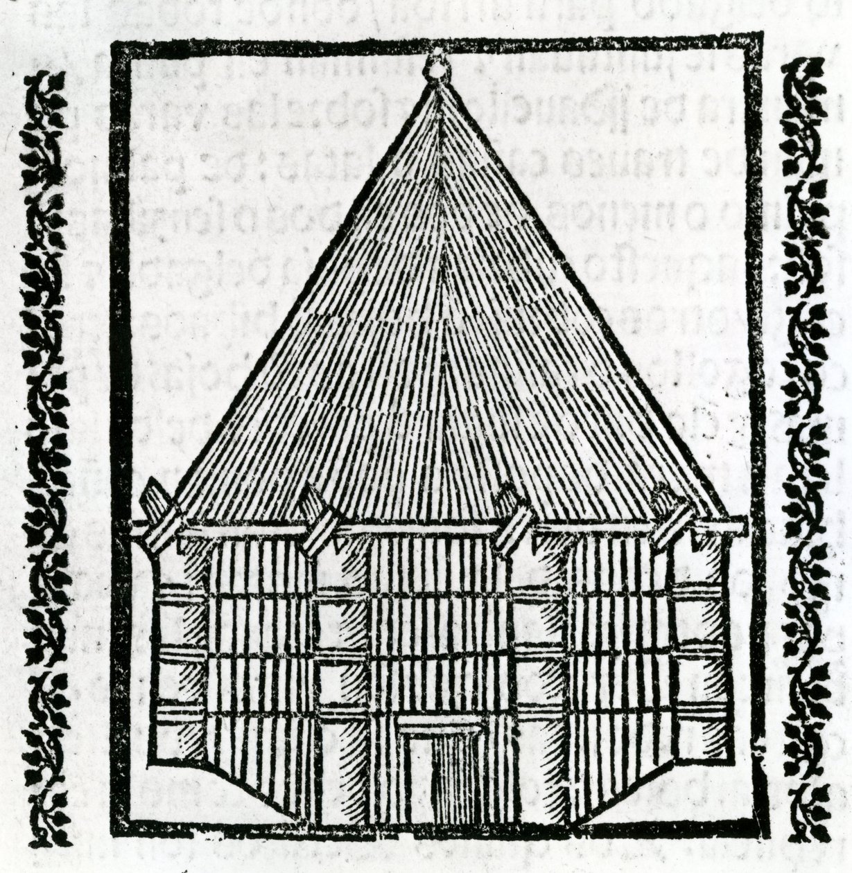 Uma cabana da "História Geral das Índias" 1547 de Christopher Columbus