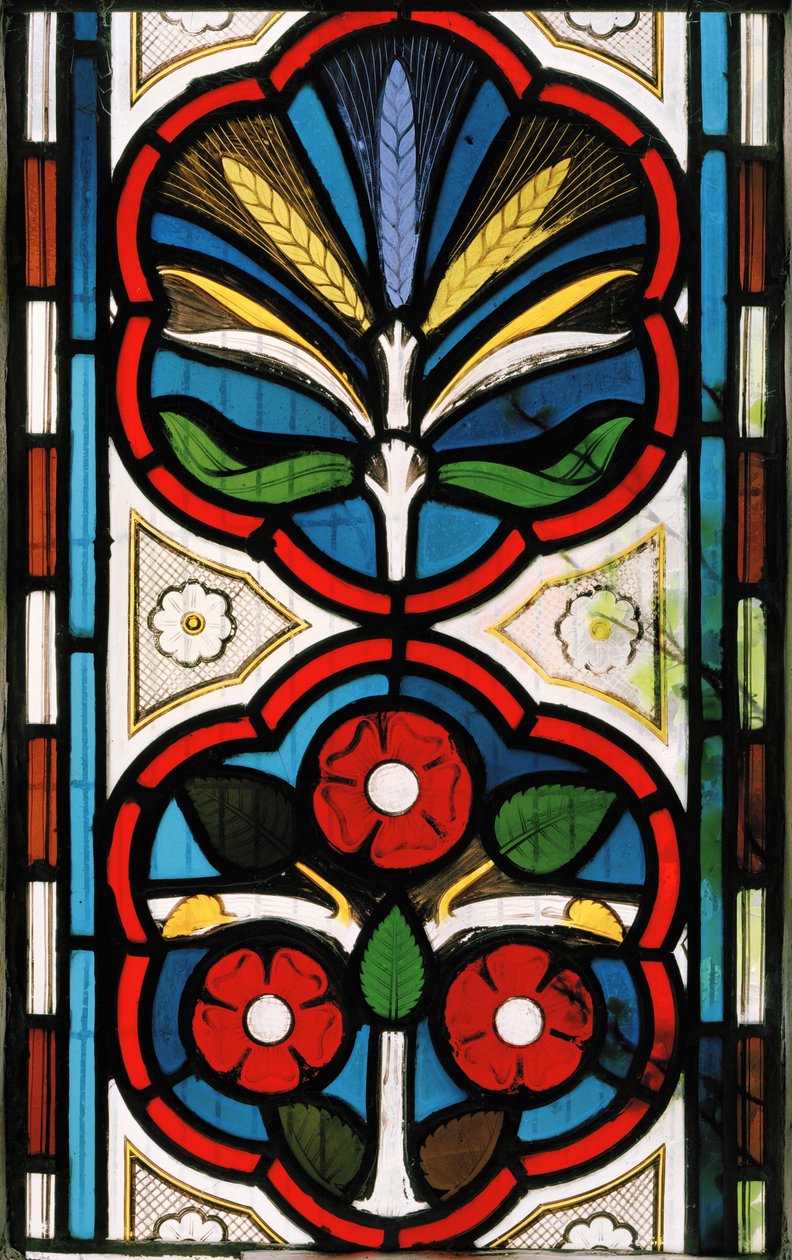 Rosas e trigo, 1865 (vitral) de Christopher Dresser