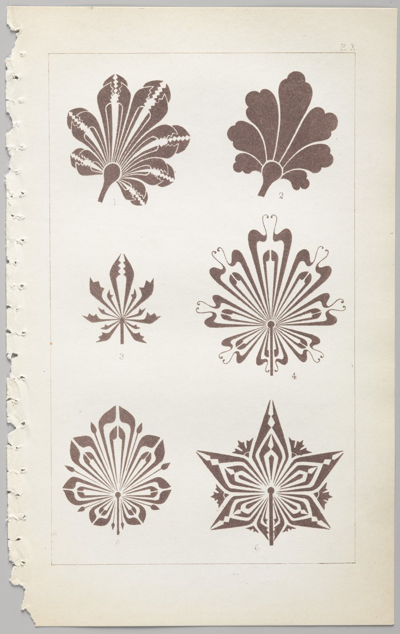 A arte do design decorativo: com um apêndice, dando as horas do dia em que as flores abrem, publicado pela Day & Son, Londres, 1862 de Christopher Dresser