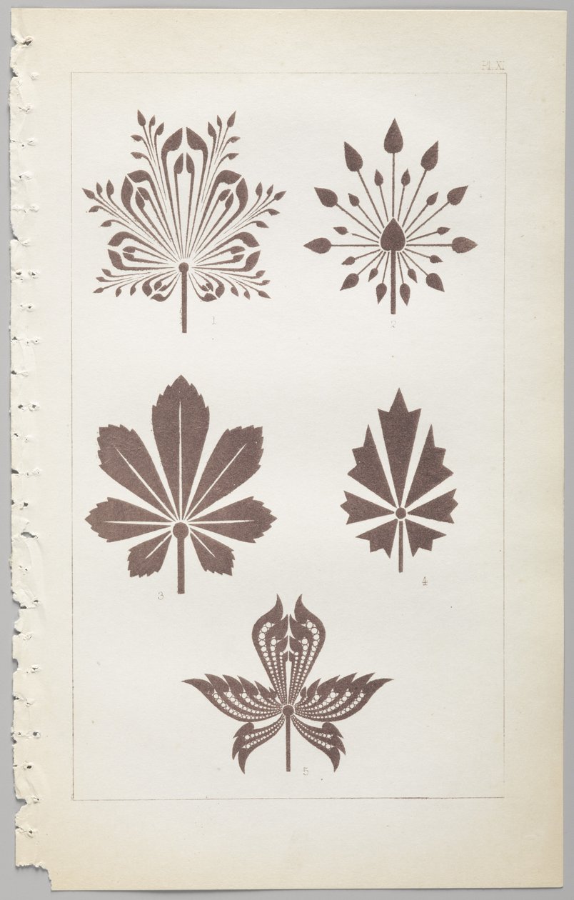 A arte do design decorativo: com um apêndice, dando as horas do dia em que as flores abrem, publicado pela Day & Son, Londres, 1862 de Christopher Dresser