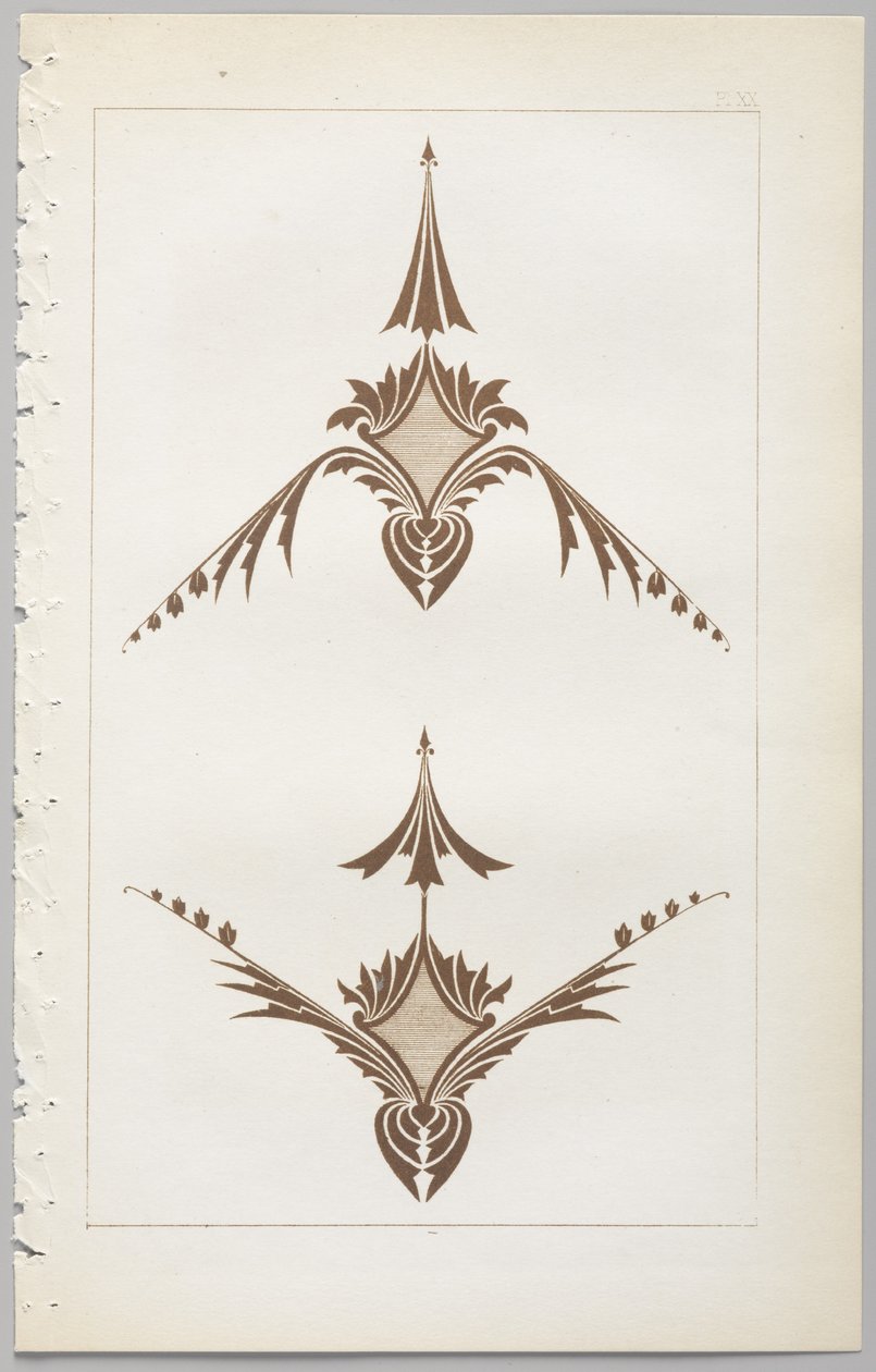 A arte do design decorativo: com um apêndice, dando as horas do dia em que as flores abrem, publicado pela Day & Son, Londres, 1862 de Christopher Dresser