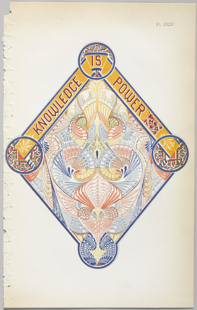 A arte do design decorativo: com um apêndice, dando as horas do dia em que as flores abrem, publicado pela Day & Son, Londres, 1862 de Christopher Dresser