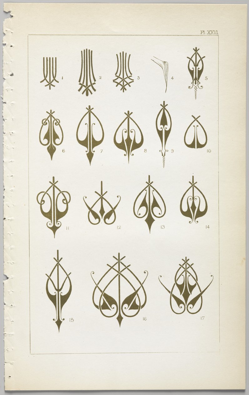 A arte do design decorativo: com um apêndice, dando as horas do dia em que as flores abrem, publicado pela Day & Son, Londres, 1862 de Christopher Dresser