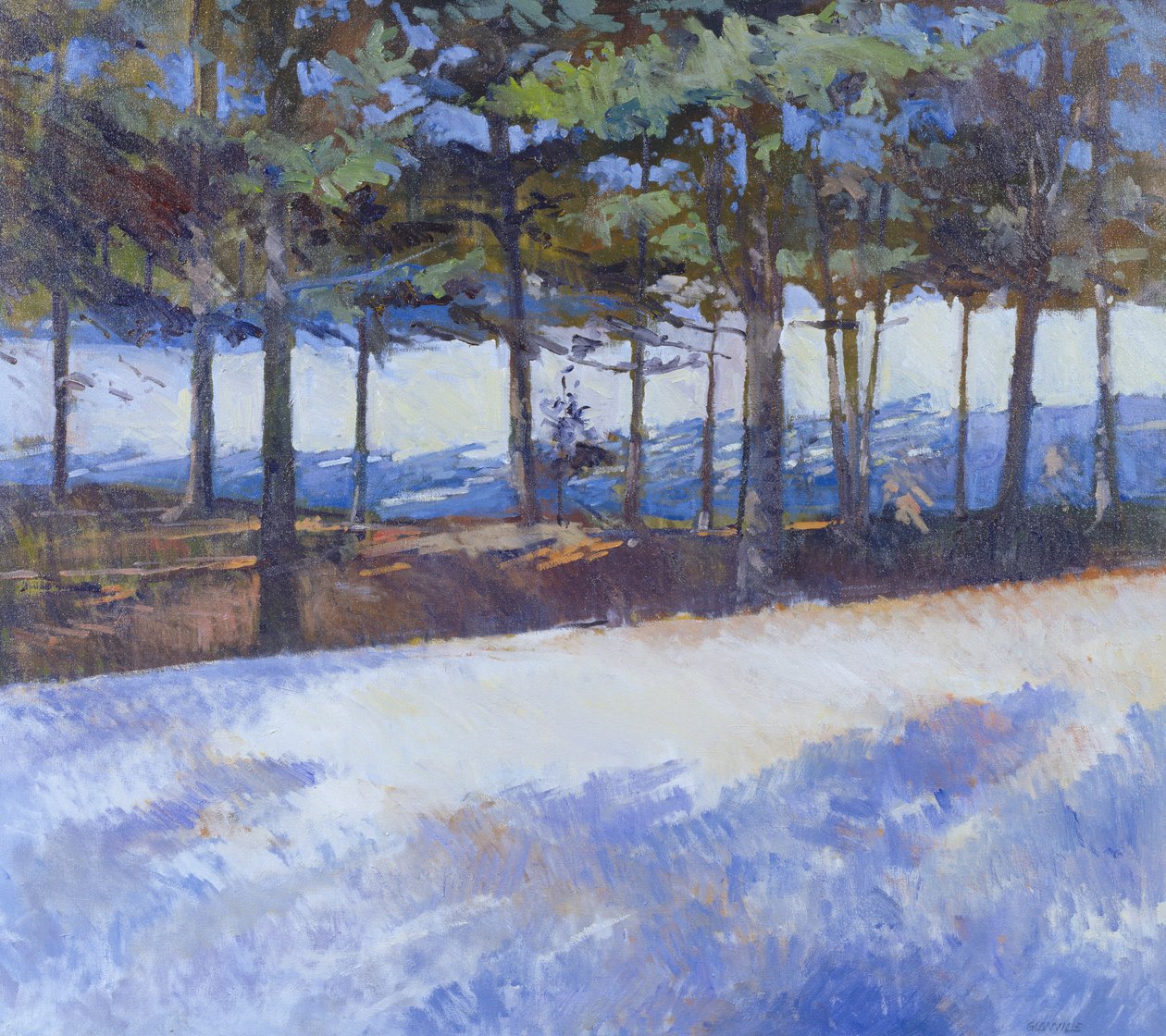 Lago congelado, Estado de Nova Iorque (óleo sobre tela) de Christopher Glanville