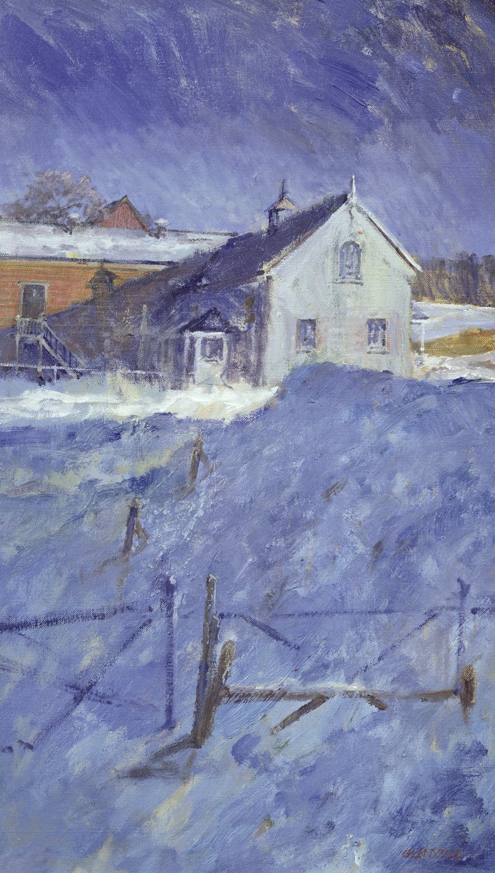 inverno em Silver Lodge (óleo sobre tela) de Christopher Glanville