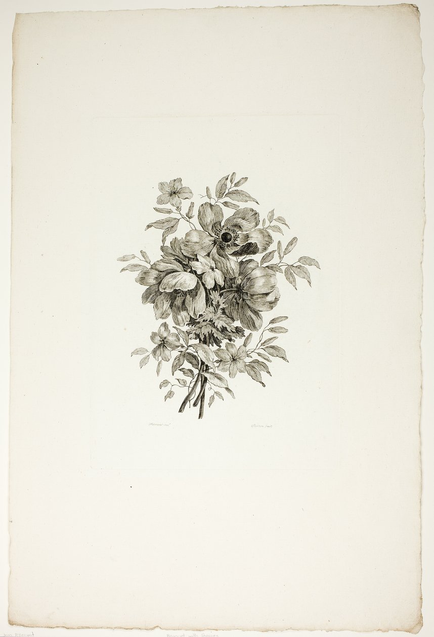 Bouquet com papoilas, da coleção de diferentes bouquets de flores, inventado e desenhado por Jean Pillement e gravado por P. C. Canot de Christopher Norton