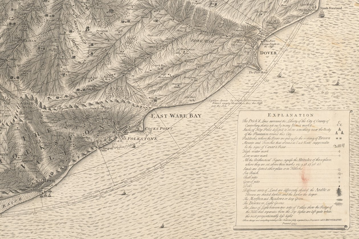 Um novo mapa filosófico-corográfico de East-Kent de Christopher Packe