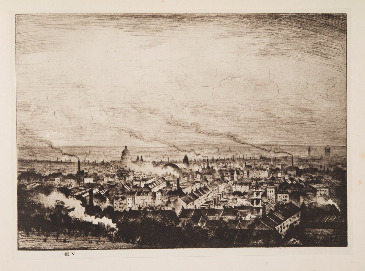 Londres do Parliament Hill, pub. 1923. de Christopher Richard Wynne Nevinson