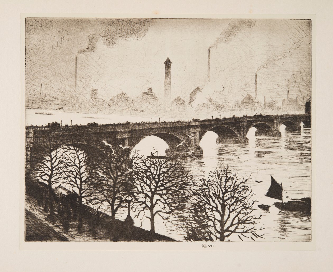Waterloo Bridge de uma janela de Savoy, pub. 1925. de Christopher Richard Wynne Nevinson