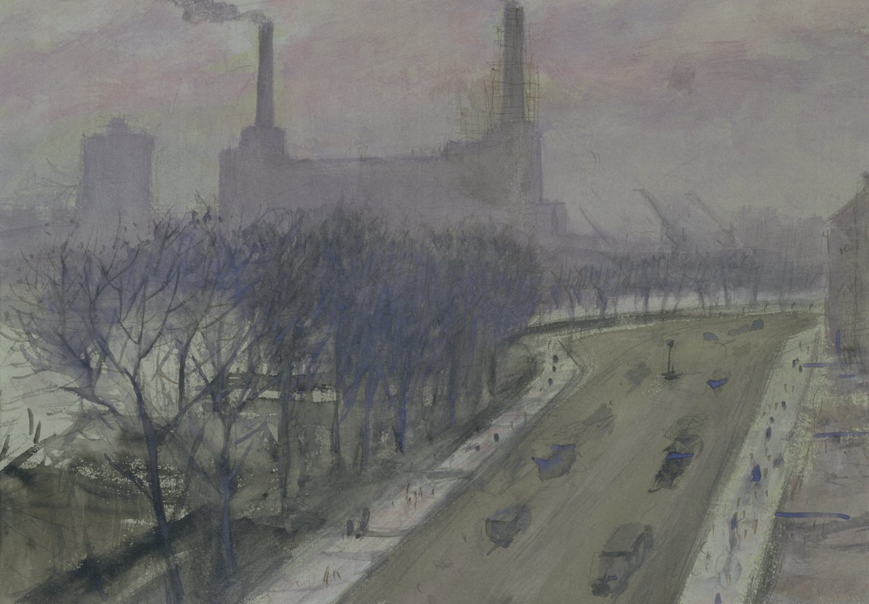 Estação de energia de Battersea, c.1935 de Christopher Richard Wynne Nevinson