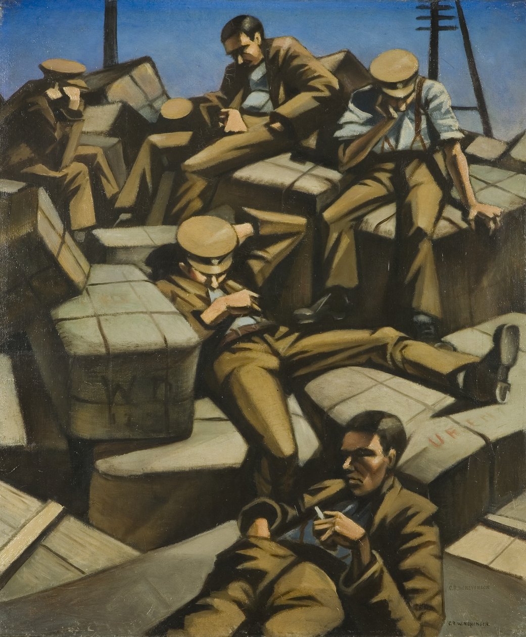 Cachorro cansado, c.1916 (óleo sobre tela) de Christopher Richard Wynne Nevinson