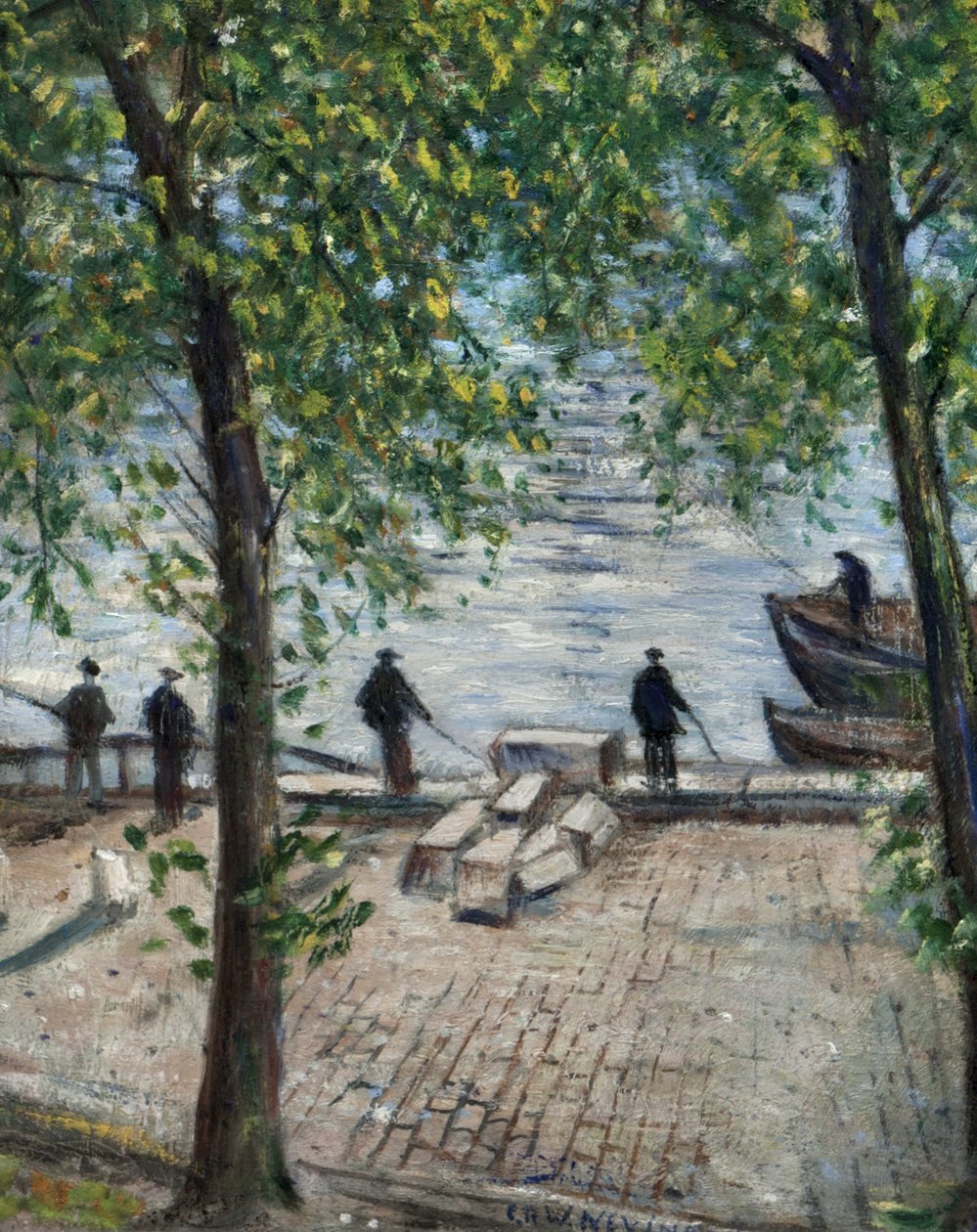 Pescadores no Sena, 1939 de Christopher Richard Wynne Nevinson