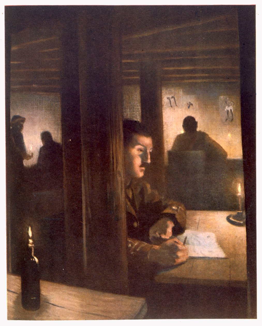 Sede da Brigada Interna, de Artistas Britânicos na Frente, Continuação da Frente Ocidental, 1918 de Christopher Richard Wynne Nevinson