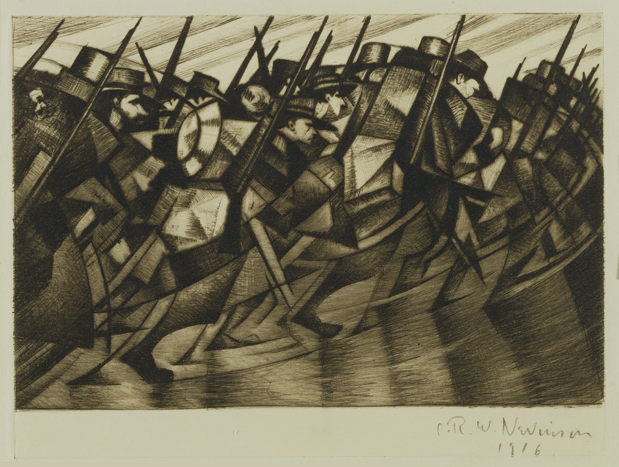 Voltando às trincheiras, 1916 de Christopher Richard Wynne Nevinson