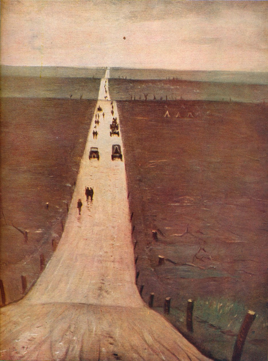 A estrada de Arras para Bapaume, 1917 de Christopher Richard Wynne Nevinson