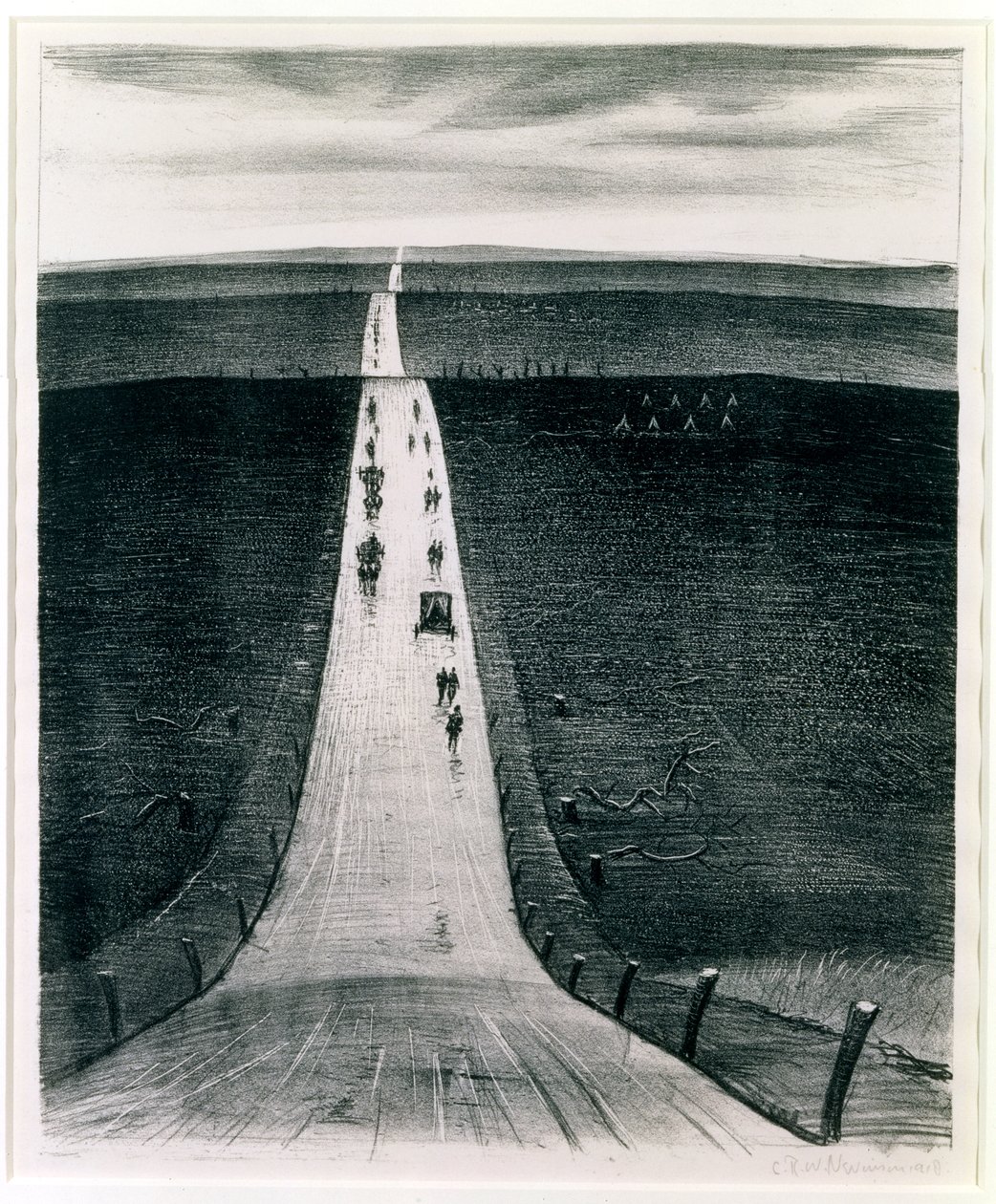 A estrada de Arras para Bapaume, 1918 de Christopher Richard Wynne Nevinson