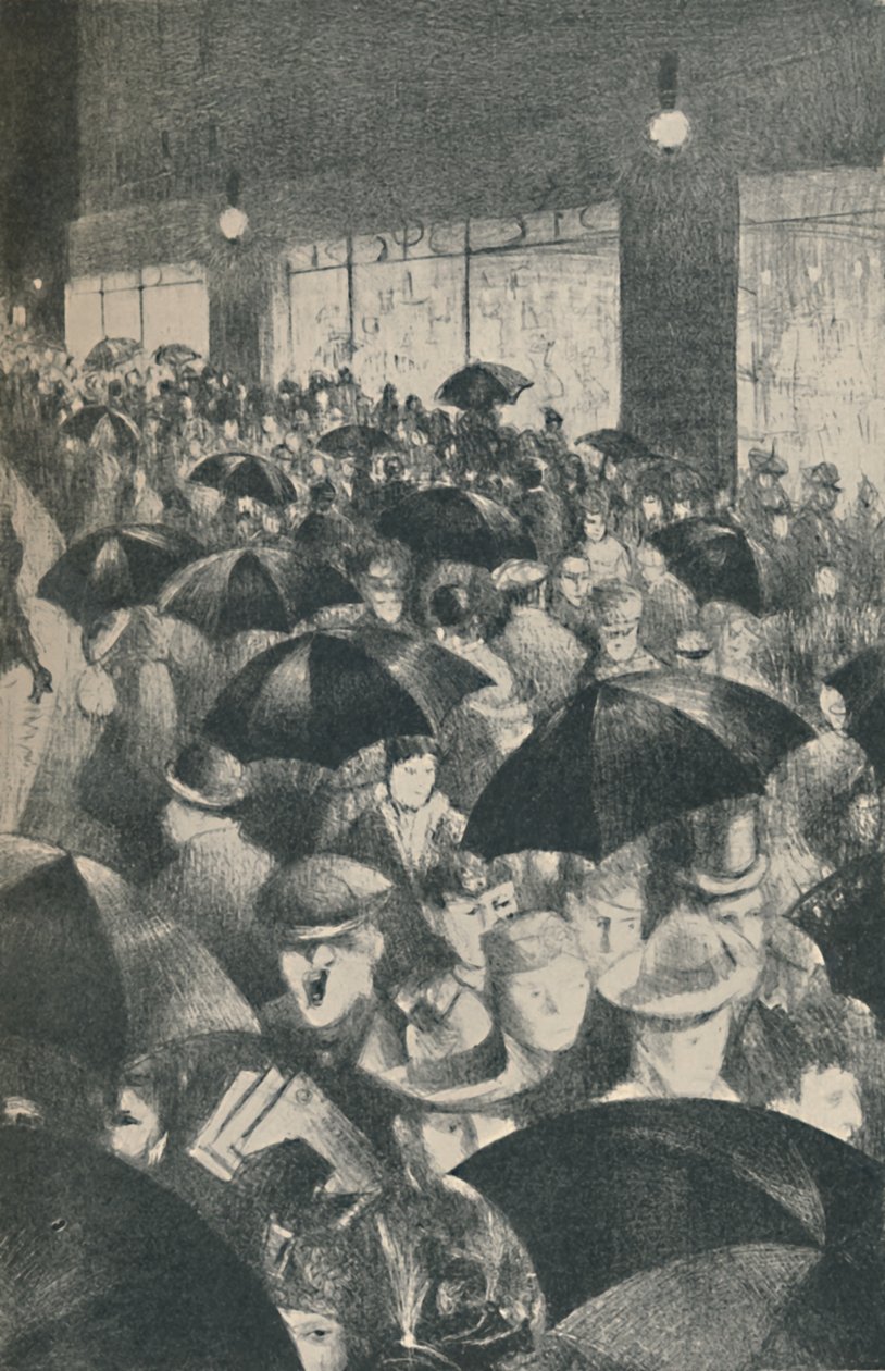 Noite Molhada, Oxford Street, 1919 de Christopher Richard Wynne Nevinson