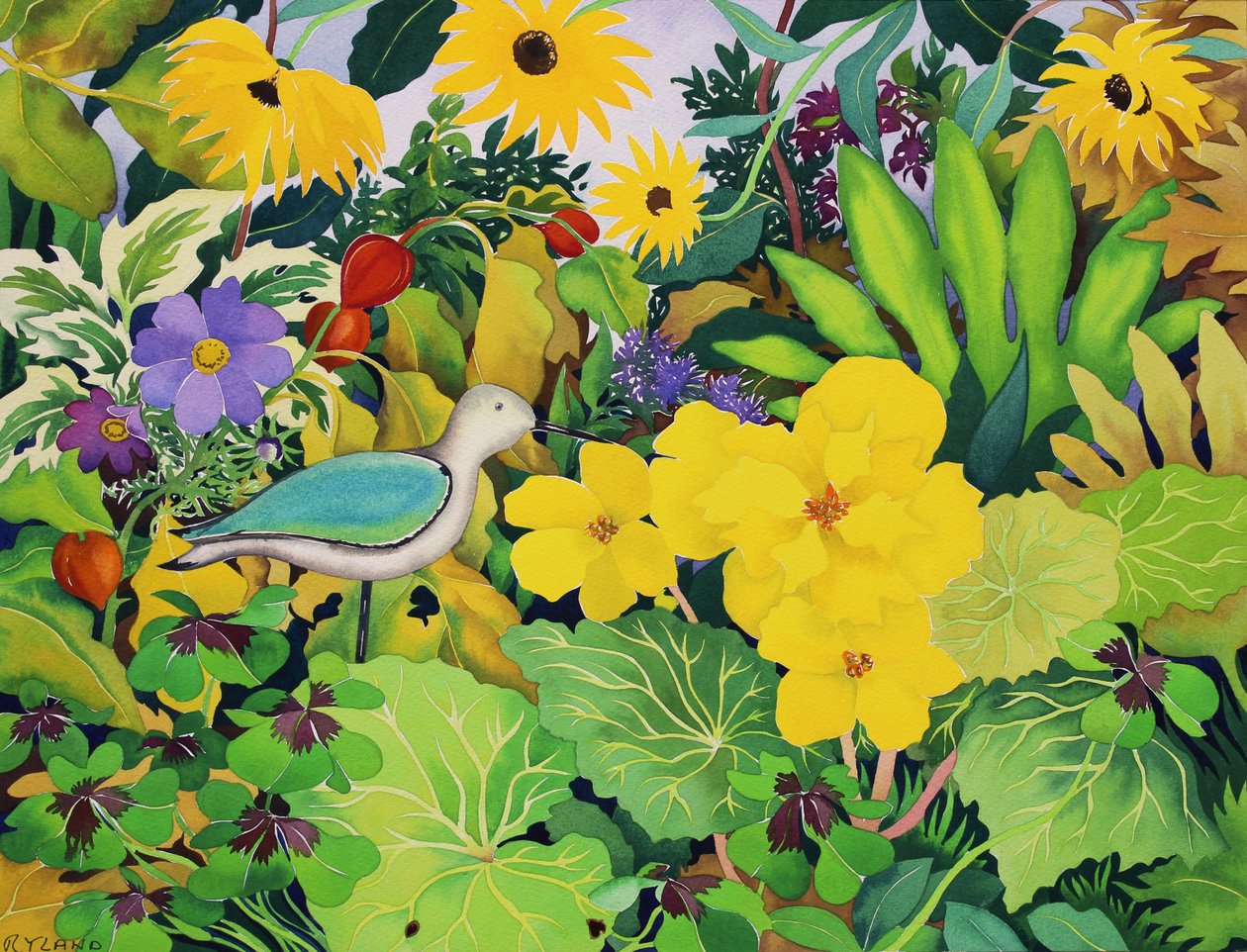 Jardim de outono (aguarela sobre papel) de Christopher Ryland