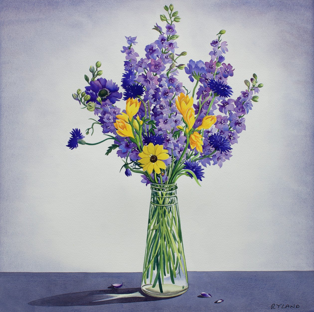 Flores (aguarela sobre papel) de Christopher Ryland