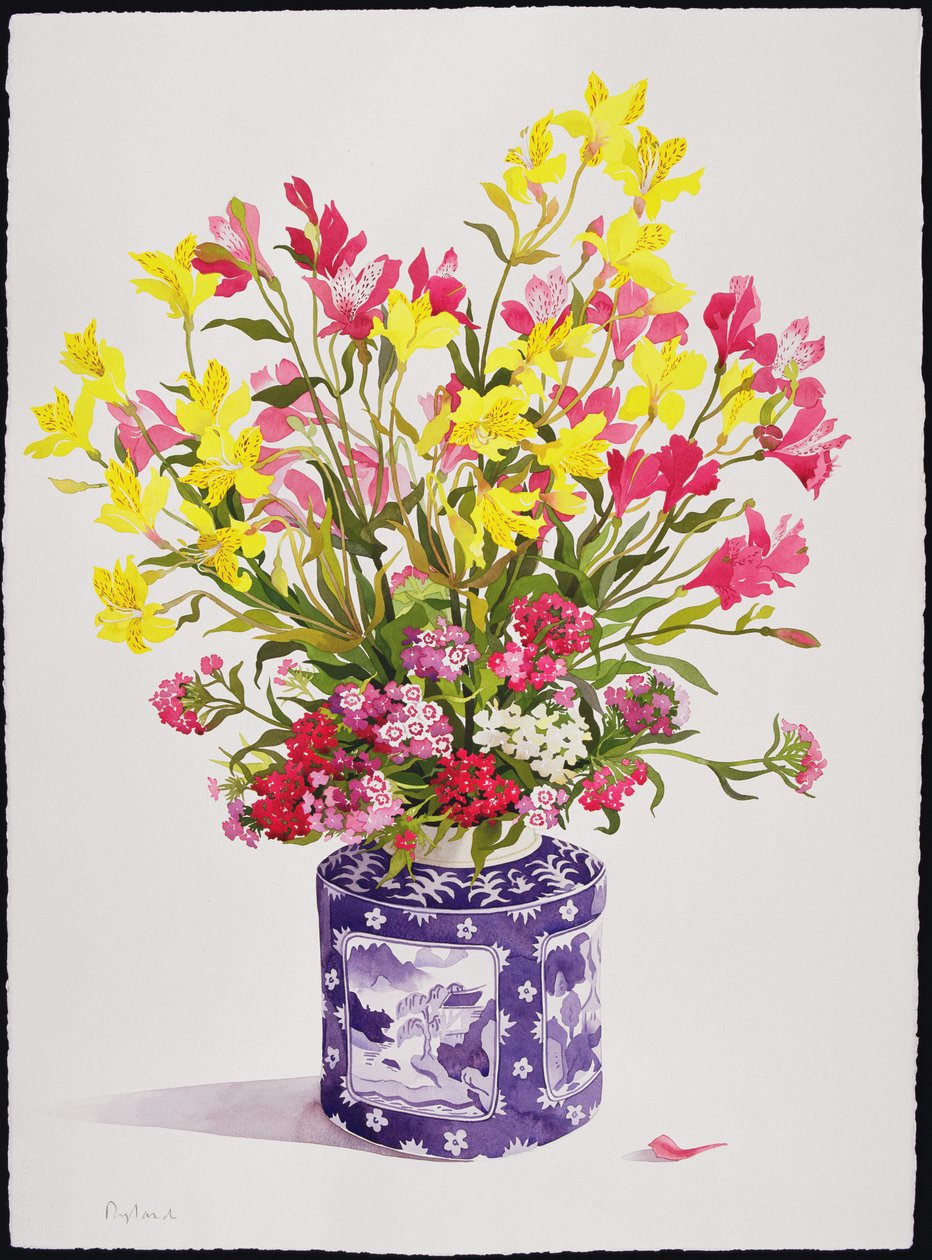 Flores em um frasco chinês (wc) de Christopher Ryland