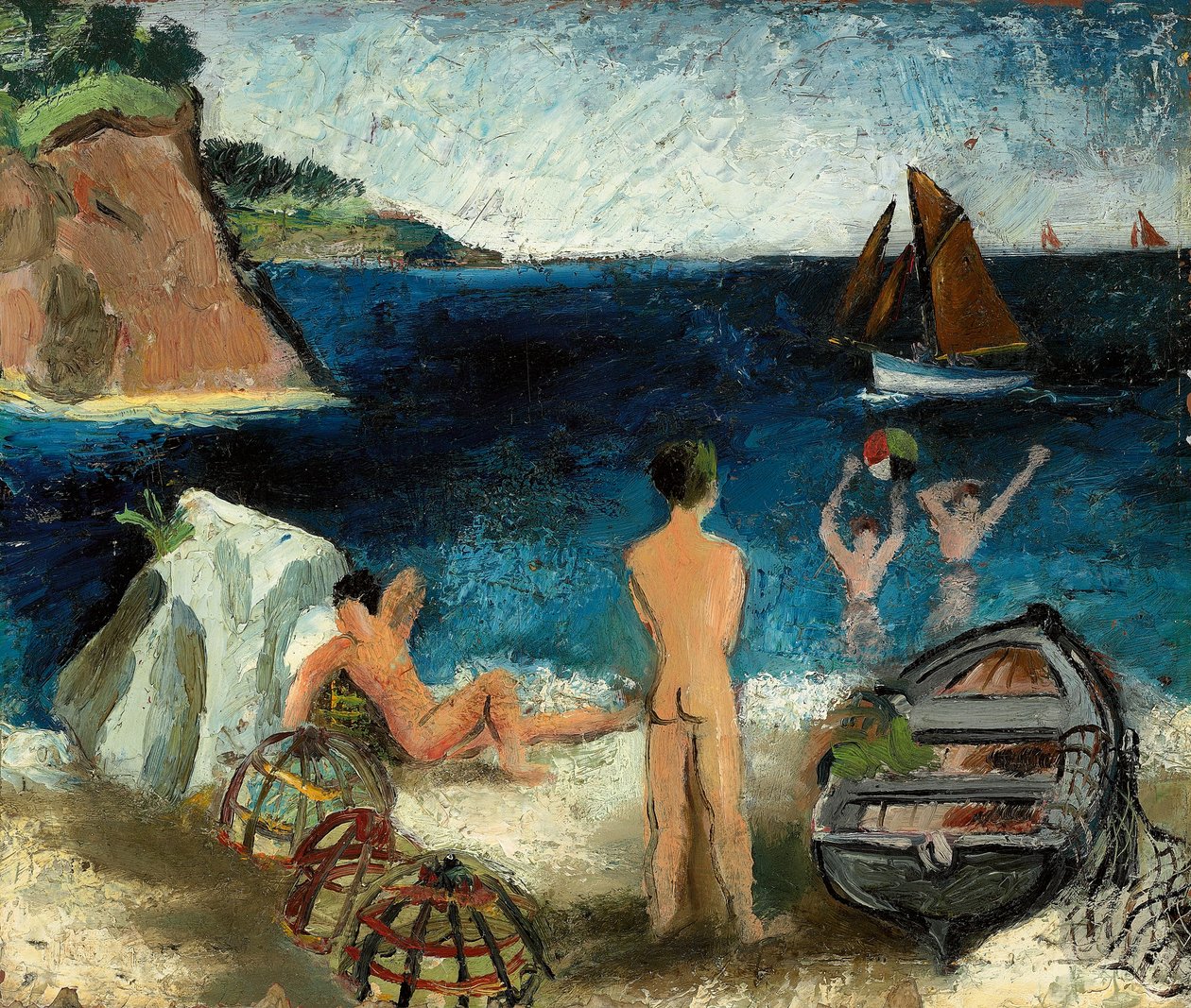 Banhistas à beira-mar, Treboul de Christopher Wood